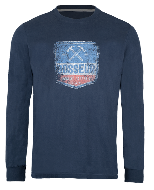 BOSSEUR T-shirt manches longues en coton bio CHEYENNE Marine M 12234-001