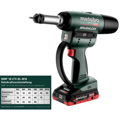 Riveteuse 18V NMP 18 LTX BL M10 2x LiHD 4,0 Ah, ASC 55 BOX METABO