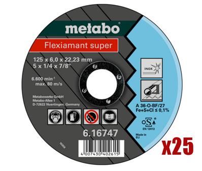 FLEXIAMANT SUPER 125X6,0X22,2 ACIER INOX METABO - 616747000