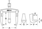EXTRACTEUR HYDRAULIQUE UNIVERSEL À 2 GRIFFES 50-160 MM - KS TOOLS