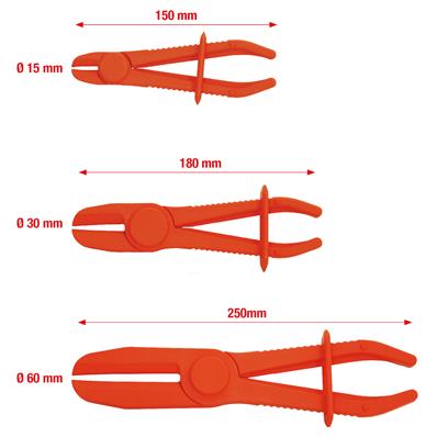 JEU DE 3 PINCES À CLAMPER LES DURITES. - KS TOOLS - 115.5050