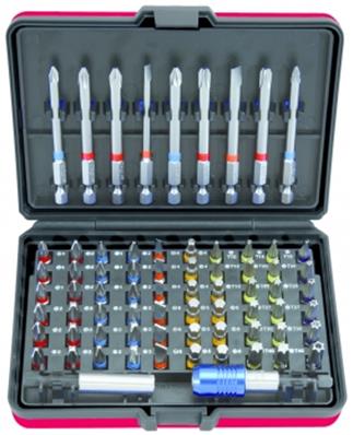 JEU EMBOUTS DE VISSAGE CODE COULEUR TORSIONPOWER® 1/4'' 71 PCS KS