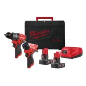 MILWAUKEE M12V PERCEUSE PERCU +VISSEUSE CHOC FPP2A2-602X