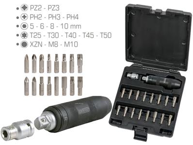 COFFRET DE TOURNEVIS À FRAPPER AVEC EMBOUTS, 18 PIÈCES - KS TOOLS