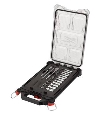 MILWAUKEE COFFRET 28PCS PACKOUT CLÉ ET DOUILLE À CLIQUET 1/4" 4932478812