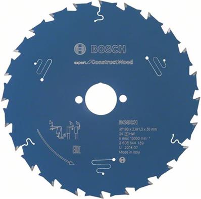 LAME DE SCIE CIRCULAIRE FOR CONSTRUCT WOOD 190X30X2,0MM 24 BOSCH