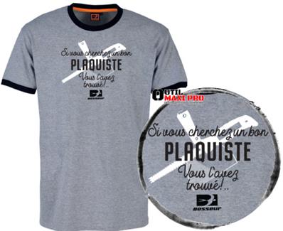 Bosseur Tee-shirt Plaquiste Gris-chiné M