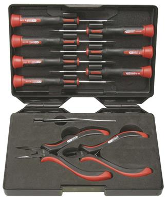 COFFRET DE PINCES ET TOURNEVIS ÉLECTRONIQUES 1,4 3MM 10 PCS KS TOOLS
