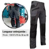 LMA pantalon bicolore poches genouillres ENTREJAMBE 79 CM T40