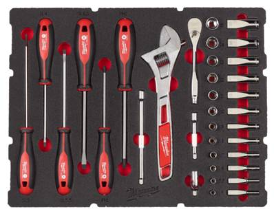 MILWAUKEE MODULE MOUSSE PACKOUT DOUILLE 1/4 35PCS 4932480717