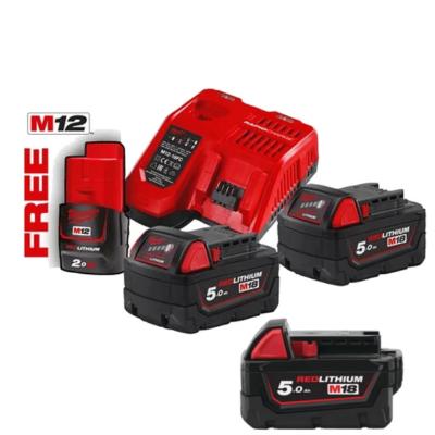 MILWAUKEE M18 NRG-503 Pack NRJ 18V 5,0Ah + OFFERT 1 batt. M12 2,0Ah