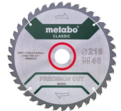 LAME SCIE CIRC CLASSIC "CORDLESS CUT WOOD" 216X30 40 WZ 5° METABO