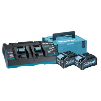 PACK 40V 2 BATTERIES 4AH BL4040 + CHARGEUR MAKPAC3 MAKITA - 191U00-8