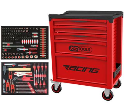 SERVANTE RACING 5 TIROIRS ÉQUIPÉE DE 184 OUTILS - KS TOOLS - 855.5184