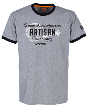 BOSSEUR T-shirt Artisan Gris chiné S 11728-001