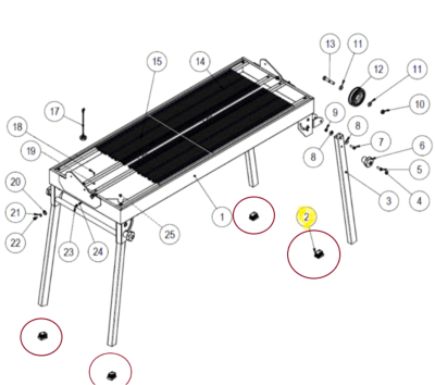 Rubi 55390 Tampon table insert nervuré incliné 30X40X2 8º pièce détachée