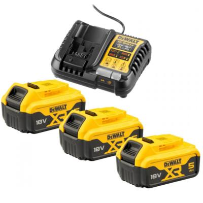 PACK 3 BATTERIES XR 18V 5AH LI-ION + CHARGEUR - DEWALT - DCB1104P3-QW