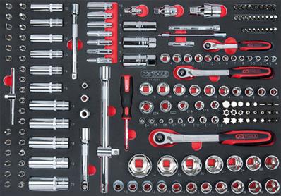 MODULE DE DOUILLES ET ACCESSOIRES 1/4'' 3/8'' 1/2'' 175 PCS KS TOOLS