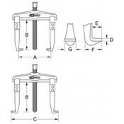 EXTRACTEUR UNIVERSEL À 2 GRIFFES ARTICULÉES, 20-90 MM - KS TOOLS