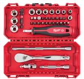 MILWAUKEE COFFRET 38PCS CLÉS ET DOUILLE À CLIQUET 1/4 COMPATIBLE PACKOUT 4932498381