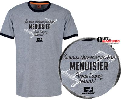 Bosseur Tee-shirt Menuisier Gris-chiné M