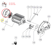 Rubi 52009 - Pièce détachée Couvercle de Ventilateur Moteur 109,6 diamètre 124 - DC-250-850 / DC-250-1200