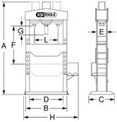 PRESSE HYDRAULIQUE 15T À POMPE HYDRAULIQUE 2 VITESSES - KS TOOLS