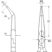 Knipex PINCE A BEC 1/2 ROND 200MM COUDEE ISOLEE - 26 26 200