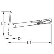 MARTEAU D'ÉLÉCTRICIEN MANCHE TRI-MATIÈRE, 200G - KS TOOLS - 142.4030